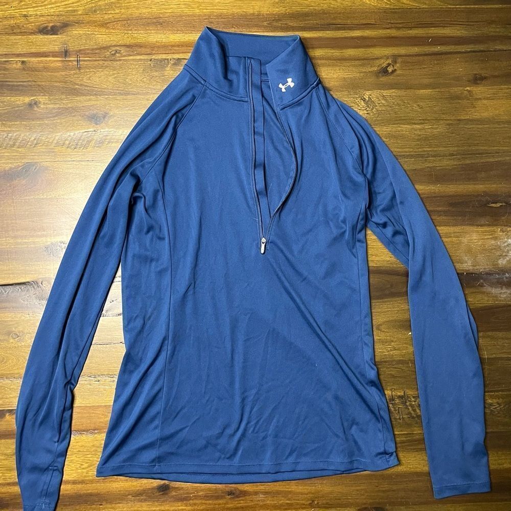 Under Armour Navy Blue 1/4 Zip, Collared Pullover Jacket, Women's Size XS